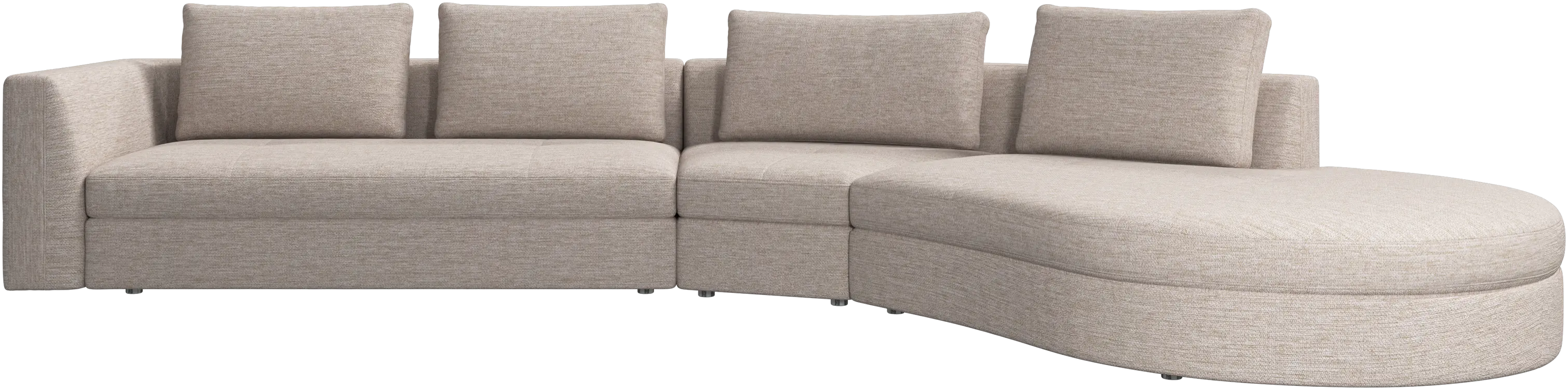 Bergamo sofa with round lounging unit,right